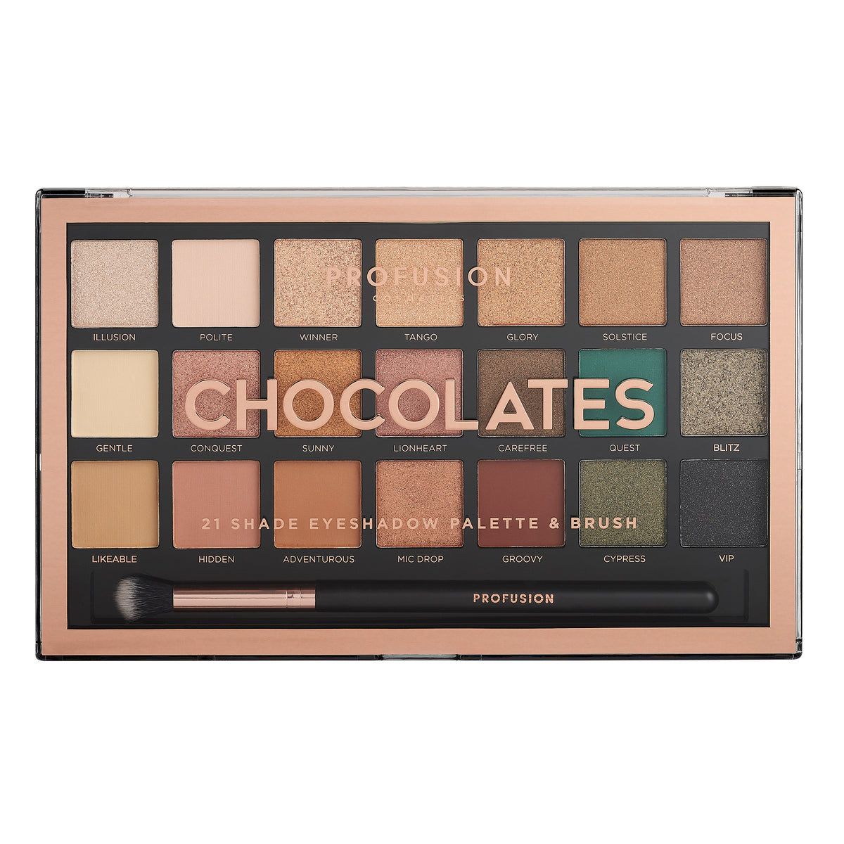 chocolates-21 shade eyeshadow palette &amp; brush 