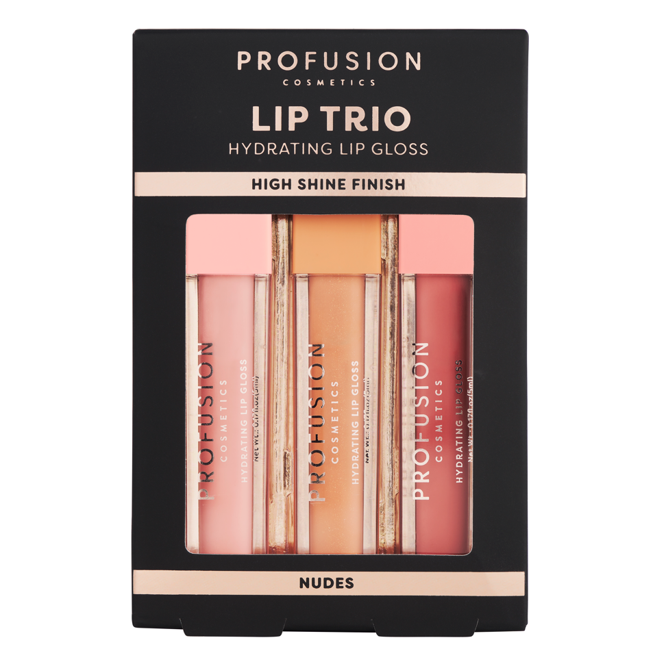 Lip trio high shine lip gloss nudes