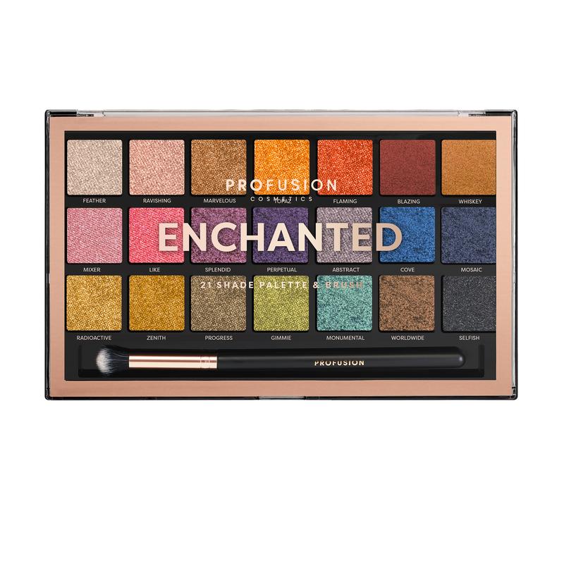 enchanted 21 shade eyeshadow & brush palette