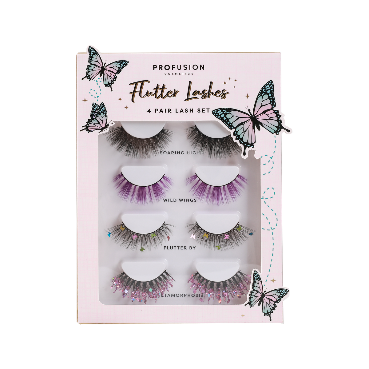 Flutter lashes, 4 pair lash set