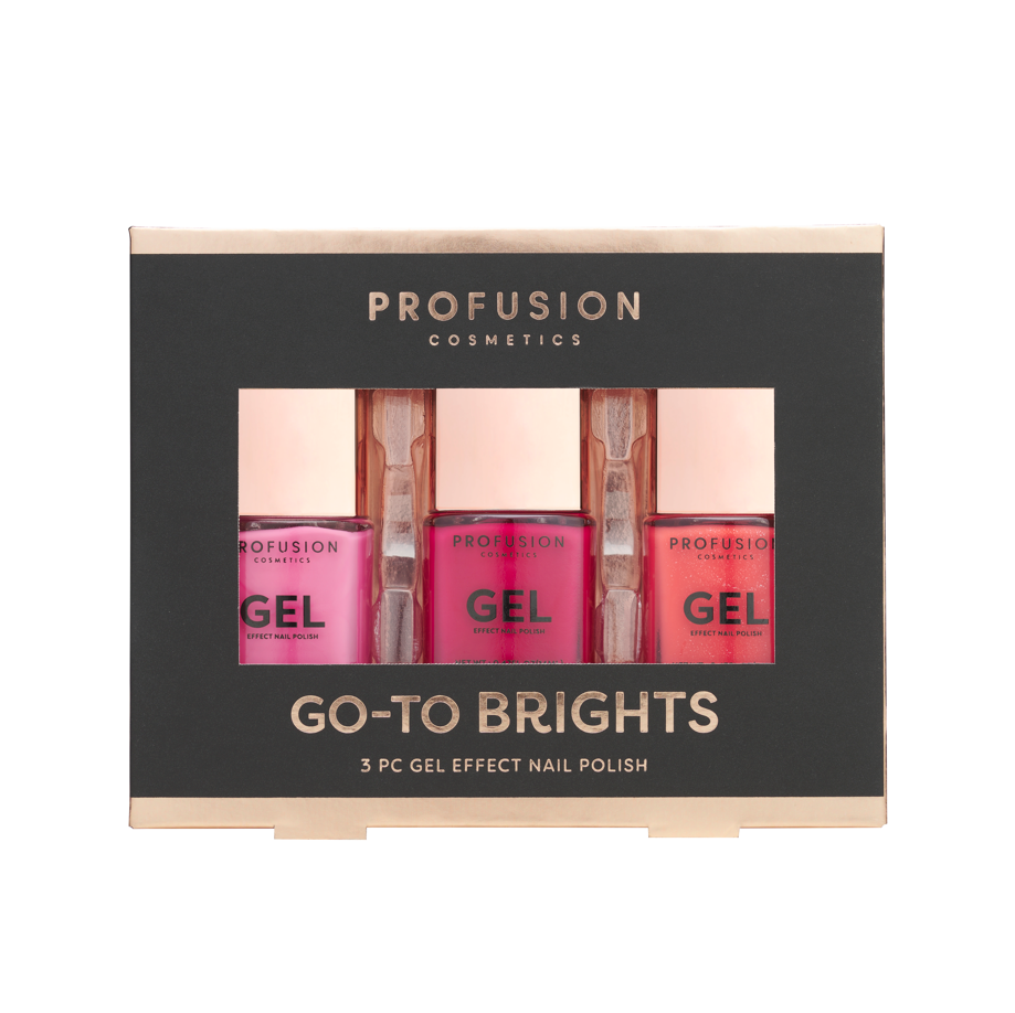 go to brights 3 pc gel effect nail polish set